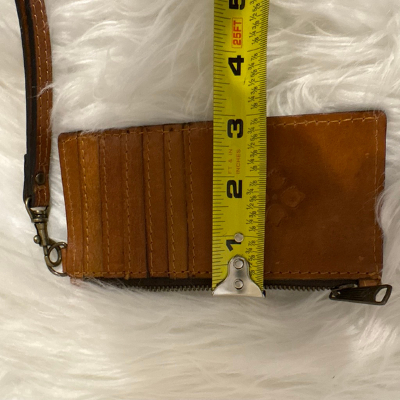 Women's Patricia Nash Brown Leather Wristlet Clutch Mini Zip Wallet - Picture 10 of 11